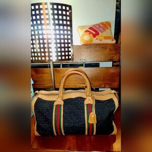 GUCCI Web Sherry Line Boston Bag